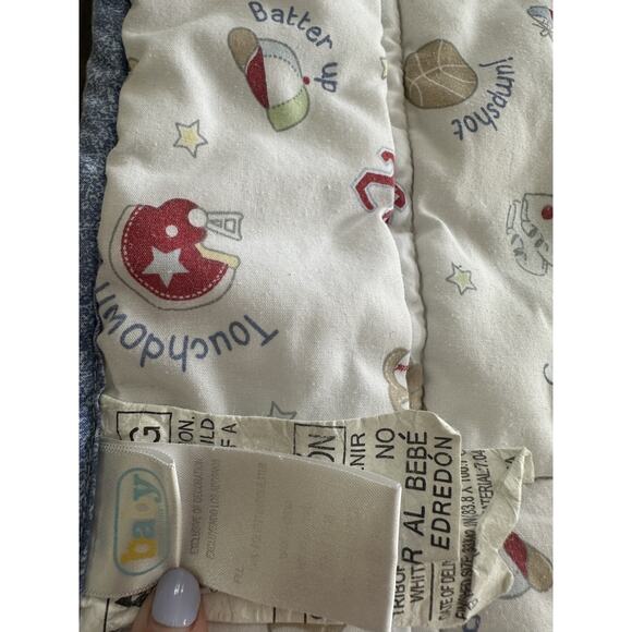 Baby Connection Sports Crib Bedding Quilted Comforter Nursery Football Baseball - Picture 6 of 9